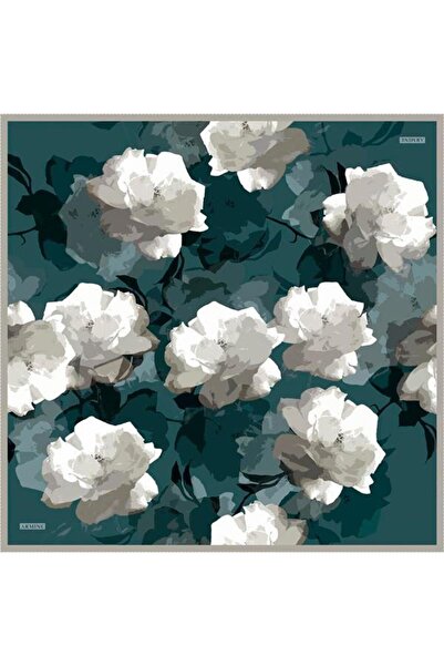 Armine Eșarfă de mătase Nostalgie - 8534-82 Koyu Çağla Twill