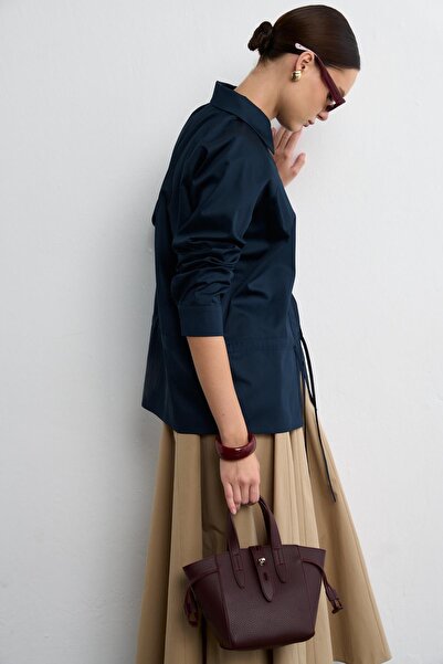 Zeyyen BELİ BAĞLAMALI GÖMLEK LACİVERT