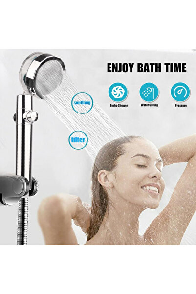 MaffStuff Blue Vortex Type High Pressure Shower Head with Anti-limescale Filter and On/Off Button 26x8cm 🚿