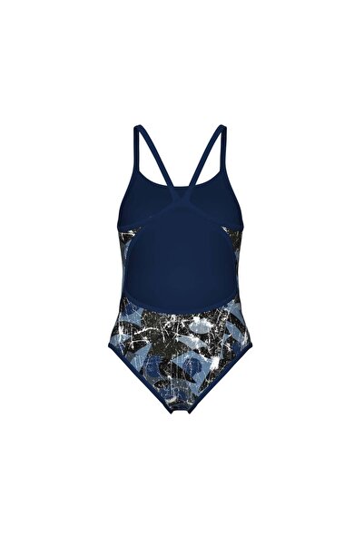 ARENA Women's Scratched Swimsuit Super Fly Back Multi Black-Navy