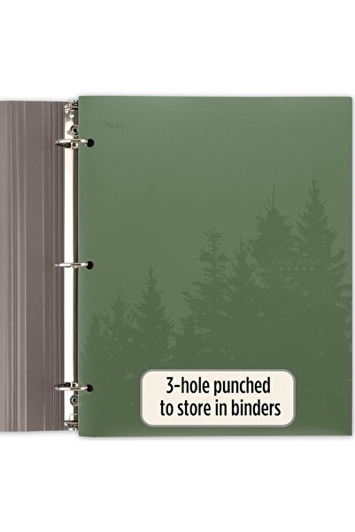 Generic Five Star Recycled Plastic 3-Ring Folders with Pockets (Pack of 4)