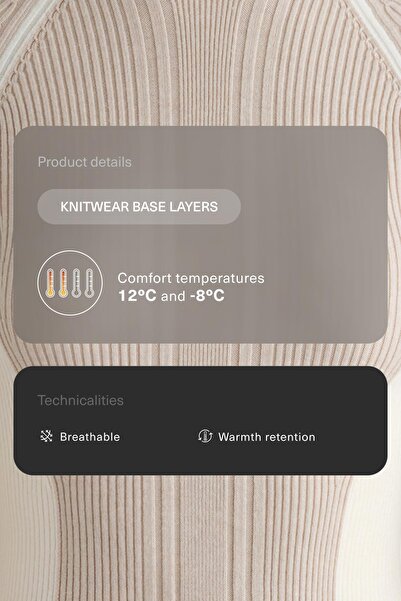 Oysho Thermal base layer T-shirt with contrast rib knit