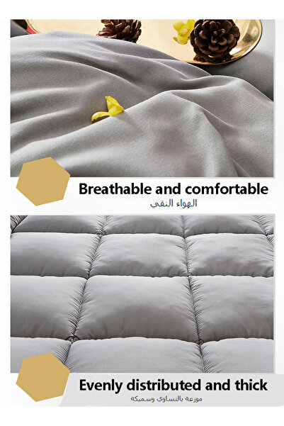 Sumkyle وسادة مرتبة سميكة غير قابلة للانزلاق، مرتبة صلبة، سرير مزدوج سميك وناعم