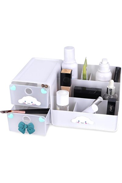 Roffatide منظم سطح المكتب ميلودي كارتون - حامل أقلام وفرش مكياج لطيف، أبيض