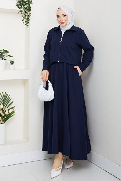 modapark.ist Women's Front Zipper Skirt Suit