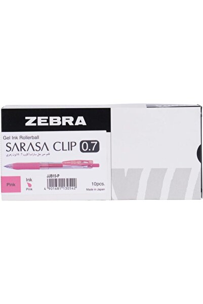 Zebra قلم جل ساراسا مع مشبك، رأس 0.7 مم، 10 قطع، وردي