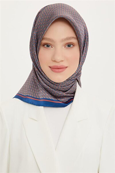 Armine إيبيك إشارب نوستالجيا - 8733-33 أزرق برتقالي تويل