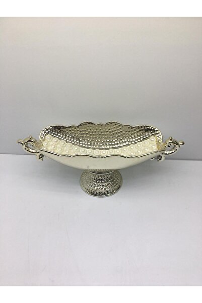 OEM Dekoratif Porselen Obje Altın Incili Meyvelik 17x43x15 Cm