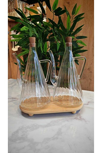 NYC HOME Bambu Altlıklı İbrik Yağdanlık seti