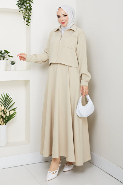 modapark.ist Women's Front Zipper Skirt Suit