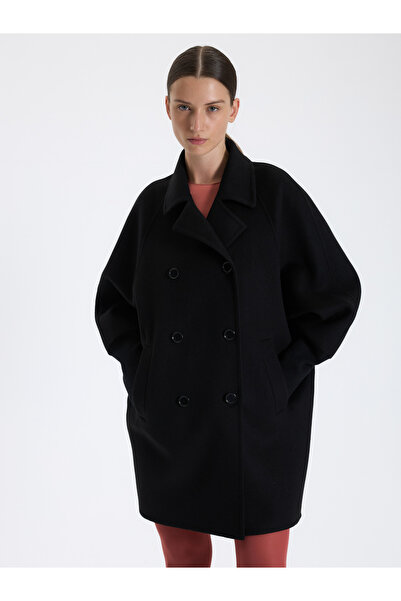 BAQA Double-Breasted Collar Cashmere Coat