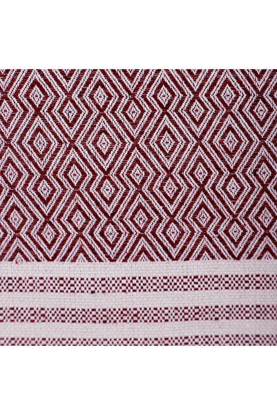 Bumedo Buldan İşi Cotton 2-Piece Armchair Cover Set 180X150 cm - Woven Fabric Covering the Arms - Mürdüm