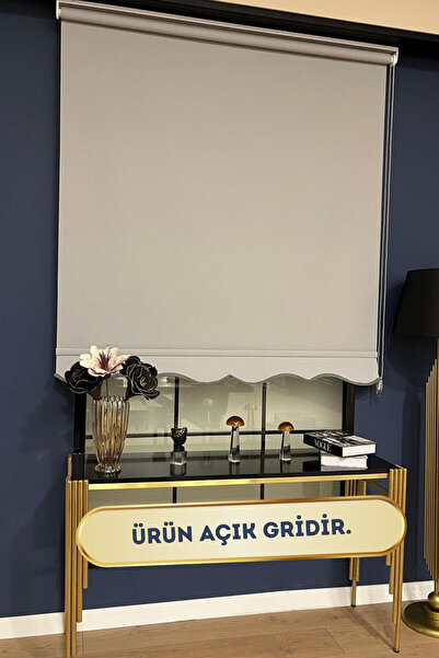 VOLPER MEKANİK VP1409 İthal Kalın Mat Kumaşlı Stor Perde Etek Dilimli (Açık Gri)