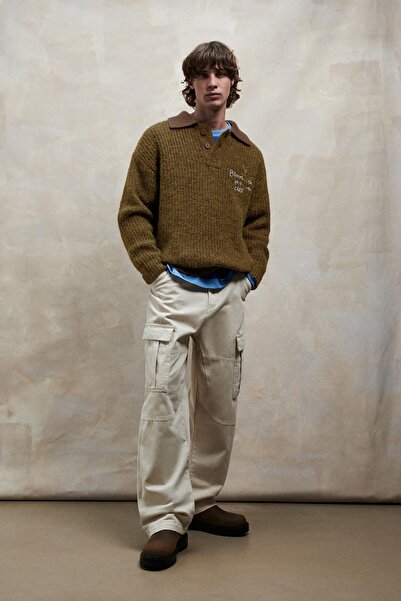 Pull & Bear Düğmeli yaka kazak