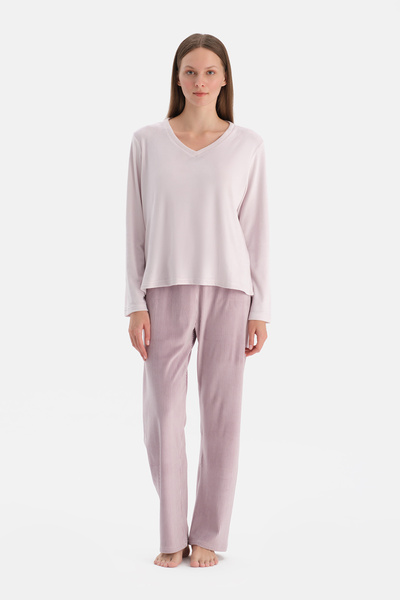 Dagi V-Neck Long Sleeve Six-Stripe T-Shirt Pants Set