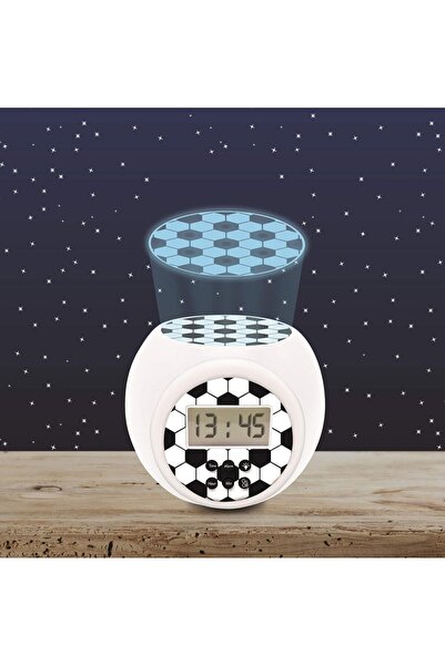 LEXIBOOK Soccer Projection Battery Alarm Clock with LCD, Night Light, Snooze (RL977FO)