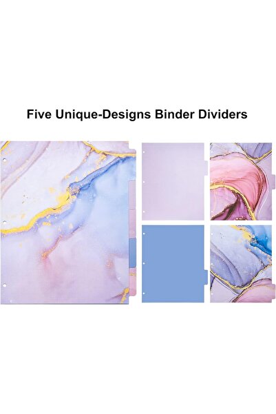 Generic Nilofi Marble Pink 1-Inch 3-Ring Binder with 5 Dividers and File Stickers