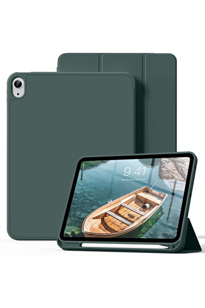 HYX iPad Case for 11th Gen (A16) 11" & 10th Gen 10.9" with Pencil Holder - Dark Green