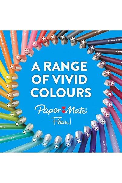 Generic Paper Mate Flair Felt Tip Pens, Medium Tip (0.7 mm), Blue, Pack of 12