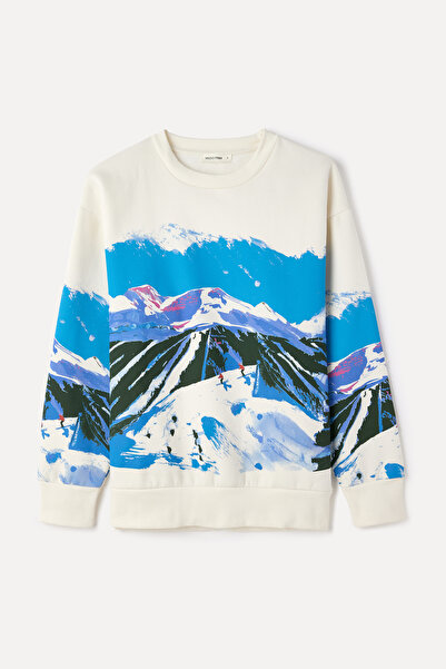 Mudo Printed Circular Neck Ov Oversized Weatshirt