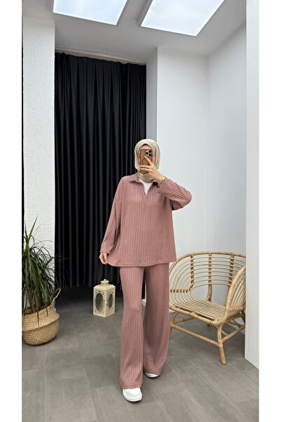 Minharir Zela Ribbed Knit Corded Fabric Set
