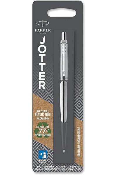 Parker قلم حبر جاف من الفولاذ المقاوم للصدأ من جوتر سي تي - عبوة نفطة