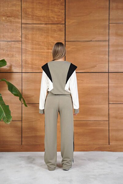 D'RECCY Women's Piece-To-Piece Striped Woven Modal Bottom Top Tracksuit Set