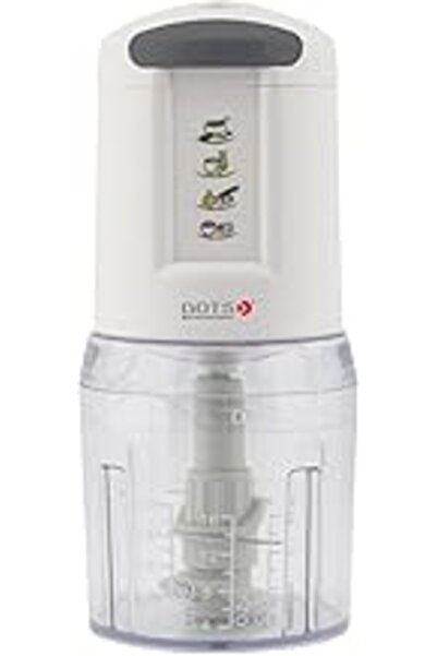 DOTS Electric Chopper 0.5L 500W, Dual Speed, Stainless Steel Blades, White