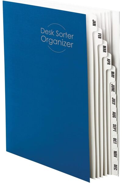 Smead ملف بحجم حرف مع فواصل شهرية (يناير-ديسمبر)، 12 علامة تبويب، أزرق داكن (...