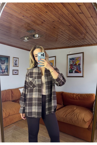 Butik KKAHVE KARELİ KALIN GÖMLEK