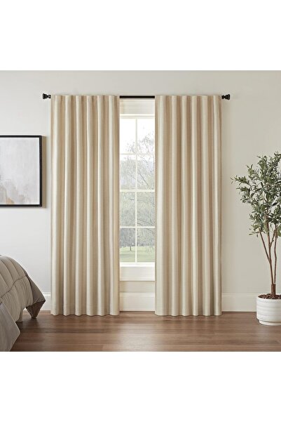 Eclipse Fresno Thermal Insulating Blackout Window Curtain Panel 52 x 95 in - Wheat