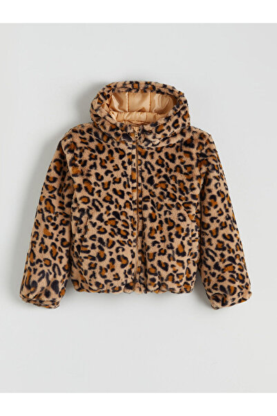 LC Waikiki cu glugă Palton din blană artificială pentru fete