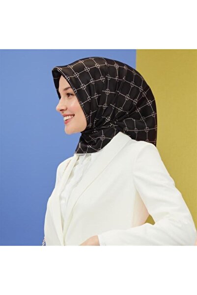 Armine Eșarfă de mătase din twill alb-negru - Nostalgia 8555-14