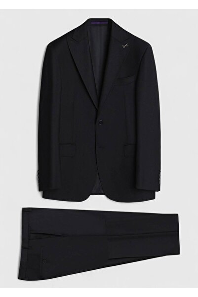 Ramsey Black Plain Zeroweight Slim Fit 100% Wool Suit