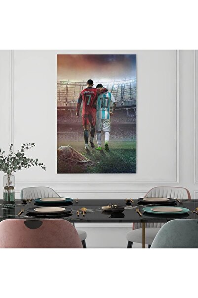Generic Canvas Wall Art Poster - Cristiano Ronaldo & Lionel Messi Football Stars, 16×24 in (40×60 cm), Unf