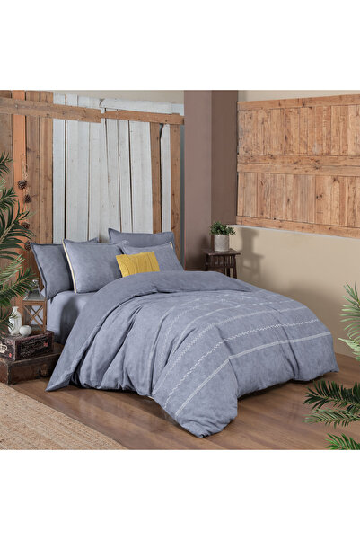 Sarev Shaw Blue Double Size 100% Cotton Flannel Duvet Cover Set