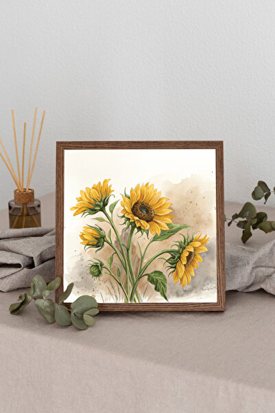 Dekorsiahome Ahşap Çerçeveli Kare Tablo TK2298