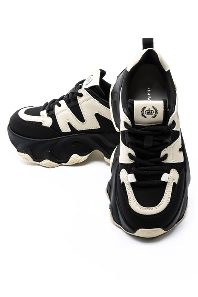 advancer Γυναικεία Αθλητικά Παπούτσια από Γνήσιο Δέρμα 3A532 Μαύρο-Κρεμ