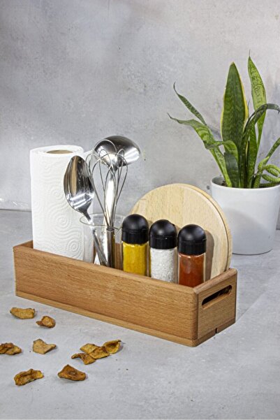 Etka Dizayn Wooden Multi-Purpose Organizer Storage Box, Use in Kitchen, Bathroom, Inside Cabinet, Inside Drawer