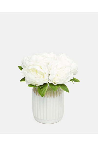 REDTAG White Peony Arrangement In Ceramic Vase