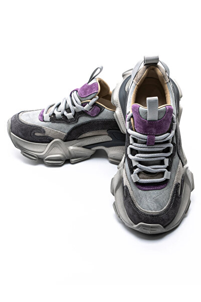 advancer Pantofi Sport Dama din piele naturala Y5758-2 Gri-Mov