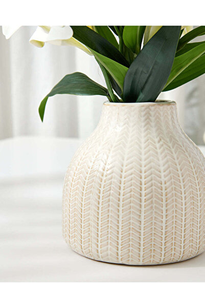 REDTAG Artificial Lily In Ceramic Vase