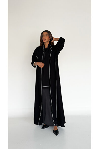 AYA - MW1746 - Black abaya with added trim
