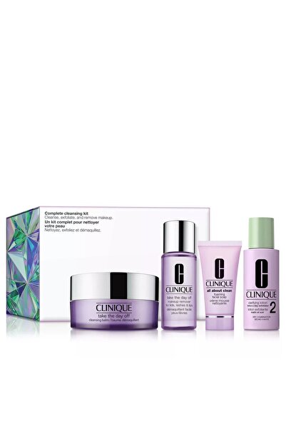 Clinique مجموعة هدايا للعناية بالبشرة وتنظيفها بالكامل - 8.9 أونصة سائلة