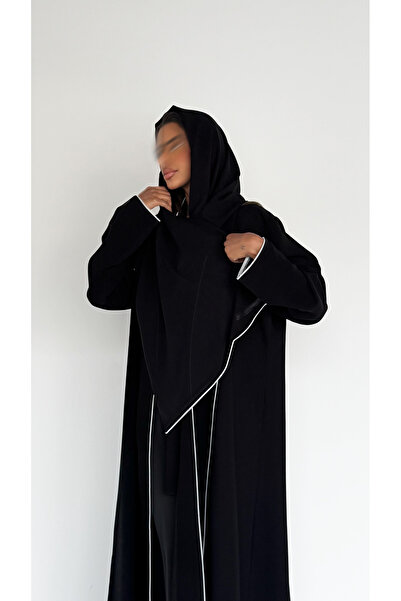 AYA - MW1746 - Black abaya with added trim