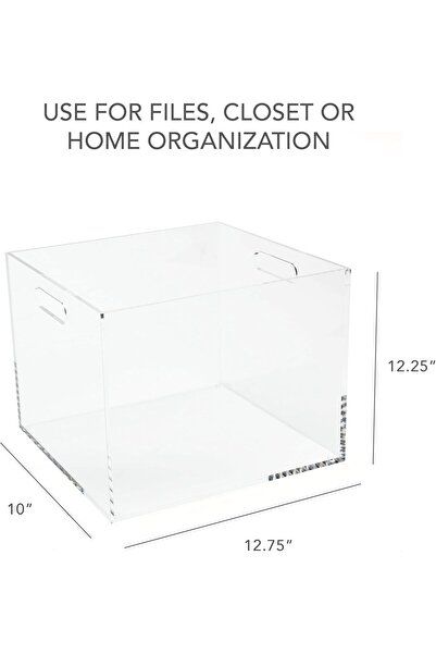 Generic Russell + Hazel Clear Acrylic File Box, 32.39 x 31.12 x 25.4 cm (55712)