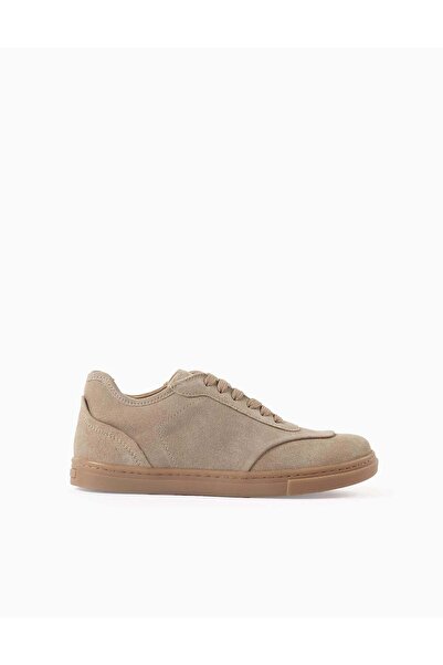Ziddy Suede trainers with laces for boys, beige