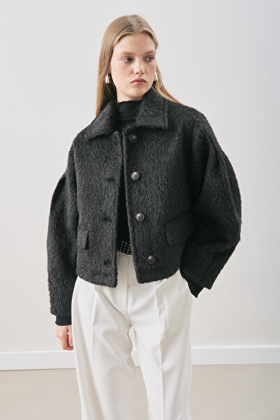 Manuka Boucle Short Coat Black