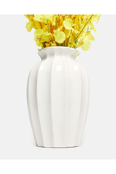 REDTAG Yellow Artificial Dancing Orchid In Ceramic Vase