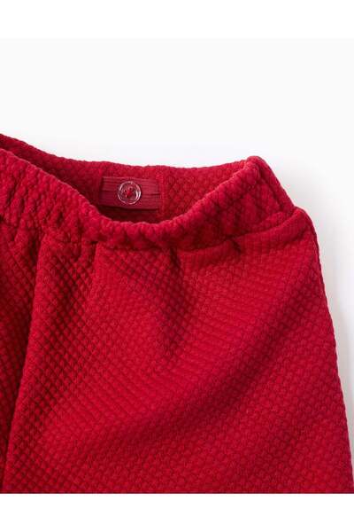 Ziddy Textured Shorts for Baby Girls, Red
